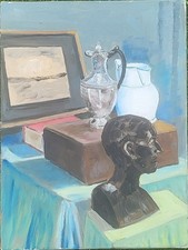 Original Modern Art Still Life Oil Painting on Canvas Tage Hansson Style 40x30cm