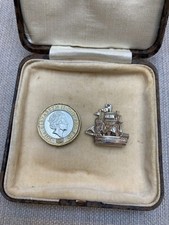 Sterling Silver .925 Solid Galleon Smugglers Pirate Ship Pendant Charm