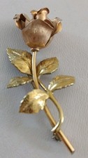Krementz Signed Gold Tone Rose