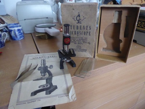 Vintage microscope with - vintage,