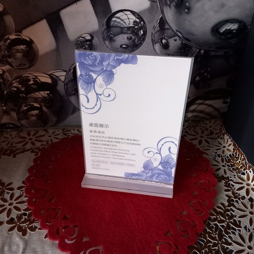 Acrylic vertical menu holder - acrylic,