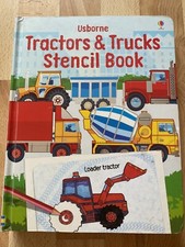 USBORNE Tractors & Trucks STENCIL BOOK