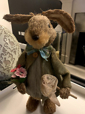 Straw Rabbit Egg Hunt Table Prop Large Room Decoration Peter Rabbit  43cm Tall