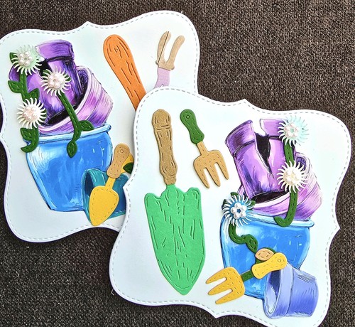 Handmade card toppers - card,