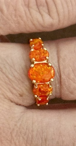 Stunning fire opal ring 18k - fire,