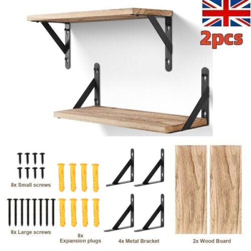 2pcs floating shelves wooden - 2pcs,