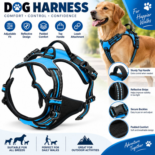 Pull dog harness adjustable - no,