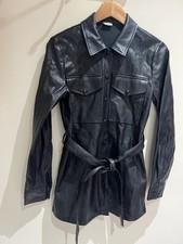 Pimkie Top Size S 8-10 Black Faux Leather Belted Shirt Casual