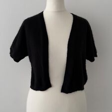 Next black Angora shrug size 10 bolero cropped cardigan fluffy short sleeves