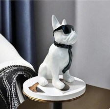 French Bulldog Sculpture Dog Sunglasses Resin Table Decor Christmas Gift 