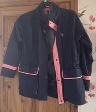 Ladies waterproof jacket by Sherwood Forest. Blue& pink UK14 hood missing