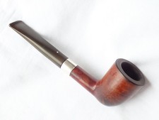 Dunhill, rare & desirable, silver mounted Bruyere "White Spot" briar pipe.