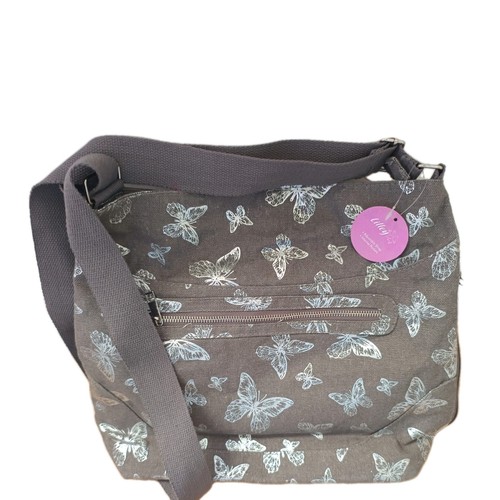 Womens bag grey - bag, butterfly