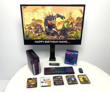FULLY PERSONALISED Childs Adults Gaming PC Birthday Cake Topper | Warhammer