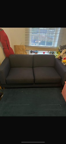 Used blue seater sofa bed - used,