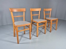 3 1960s Kitchen Chairs Beech