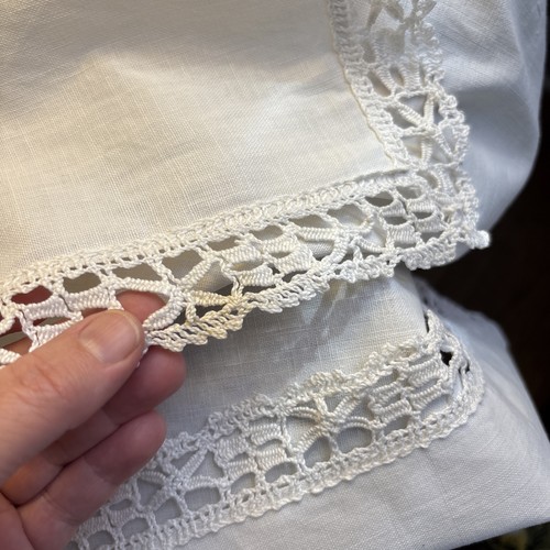 Vintage french white linen - white,