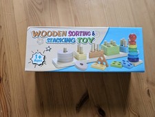 Wooden sorting stacking toy - stacking,