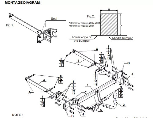 Swan neck tow - for, mercedes