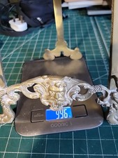 Vintage Brass Easel Picture Stand Plate Holder Rack Display 16-18" Tall