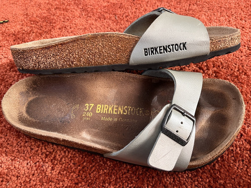 Ladies silver birkenstock - ladies,