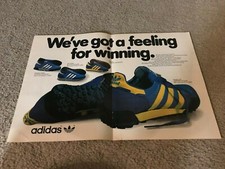 Vintage 1980 ADIDAS MARATHON 80 TRAINER TRX Running Shoes Poster Print Ad RARE