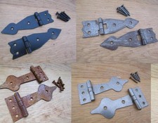 Rustic cabinet cupboard T hinges small tee strap hinges vintage old English