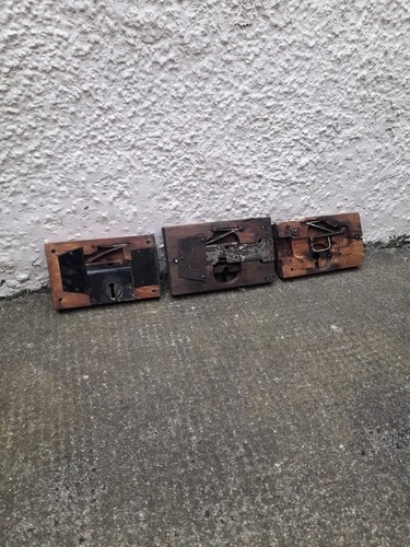 Antique wooden door - antique, locks