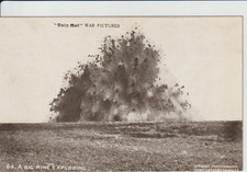 WW1 - A BIG BOMB EXPLODING B&W  POSTCARD +