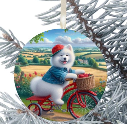 Samoyed dog hanging bauble - samoyed,