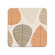 Orange Leaf Coasters - Set Of