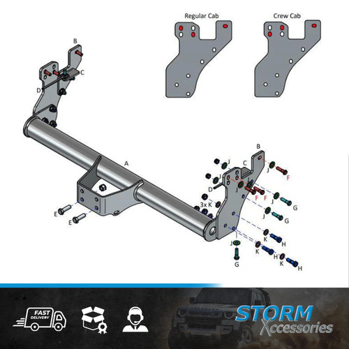Complete tow bar for - tow, isuzu