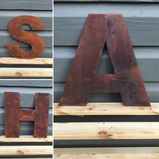 Inch rusty metal letters - 10,