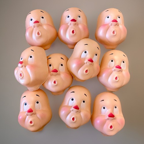 Vintage plastic clown faces - vintage,