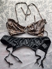 Mix n Match Wetlook Ann Summers Suspenders Size UK 18-20 & Adjustable Bra / Top