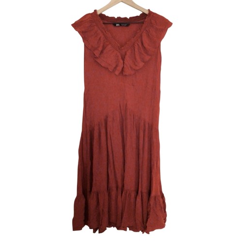 Zara ruffle midi - midi, v-neck