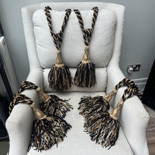 vintage curtain tie backs gold