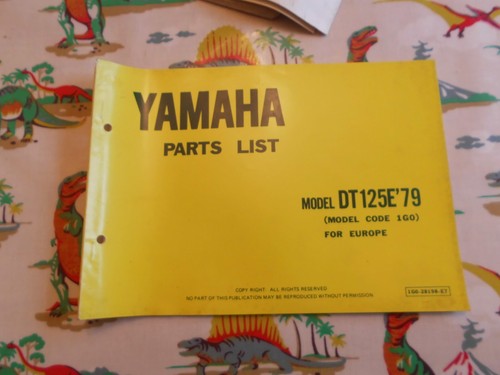 Yamaha dt125e 1979 - 1979, parts