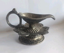 Metal Oriental Eastern Oil Lamp Burner Temple Pooja Diya Deepak Hindi