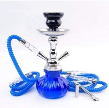 2 Pipe Shisha Hookah 11" Full Set  Tong Clipper charcoal
