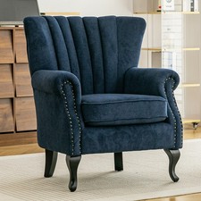 Vintage Blue Wingback Armchair
