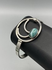 Vintage Scottish MALCOLM GRAY Ortak SILVER & AGATE * Bangle Bracelet Xmas Gift