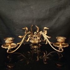 Brass Candlesticks Wall Sconce