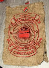 2 x Hessian Drawstring Christmas Jute Sack sacks 70cm x 47cm with tags