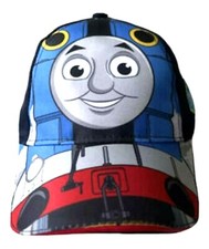 Thomas the Train Face Navy Screen Print Thomas Adj Tack Closure Baseball Cap-New