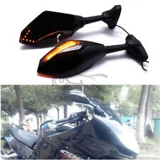 Motorcycle Mirrors w/ LED Turn Signal Lights FOR 2000-2008 YAMAHA R1 R6 GSXR600
