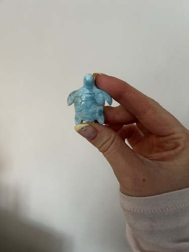 Aaa grade larimar turtle - grade, hand