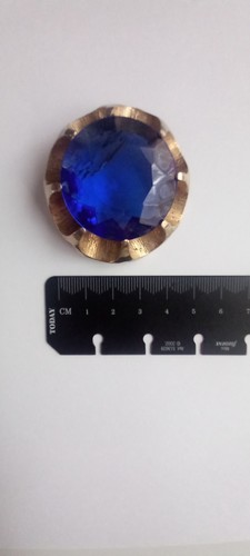 Vintage large faceted blue