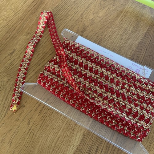 Vintage ribbon gimp braid red - ribbon,
