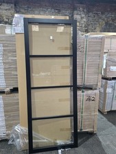 4 Panel Black  Glazed Slimline